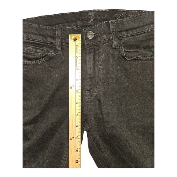 7 For All Mankind Jeans 29 Women's Black High Waist Boot Cut Preppy Hipster - Picture 4 of 12